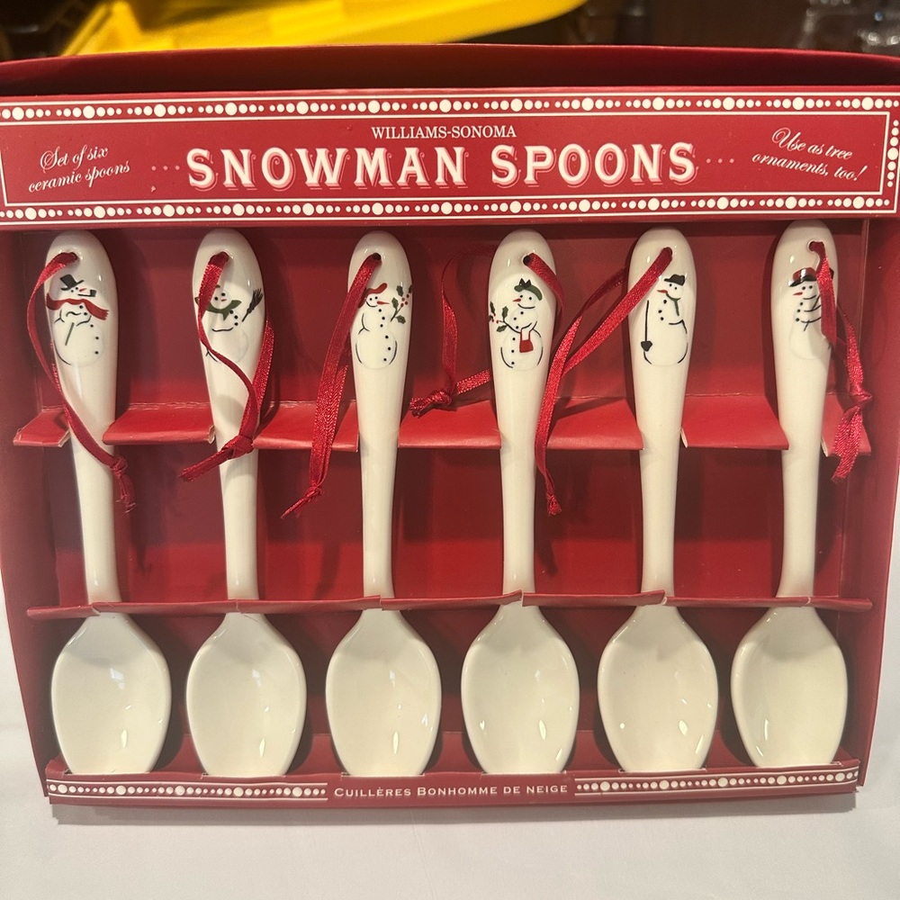 Williams-Sonoma Snowman Spoons – EUC – Set of 6